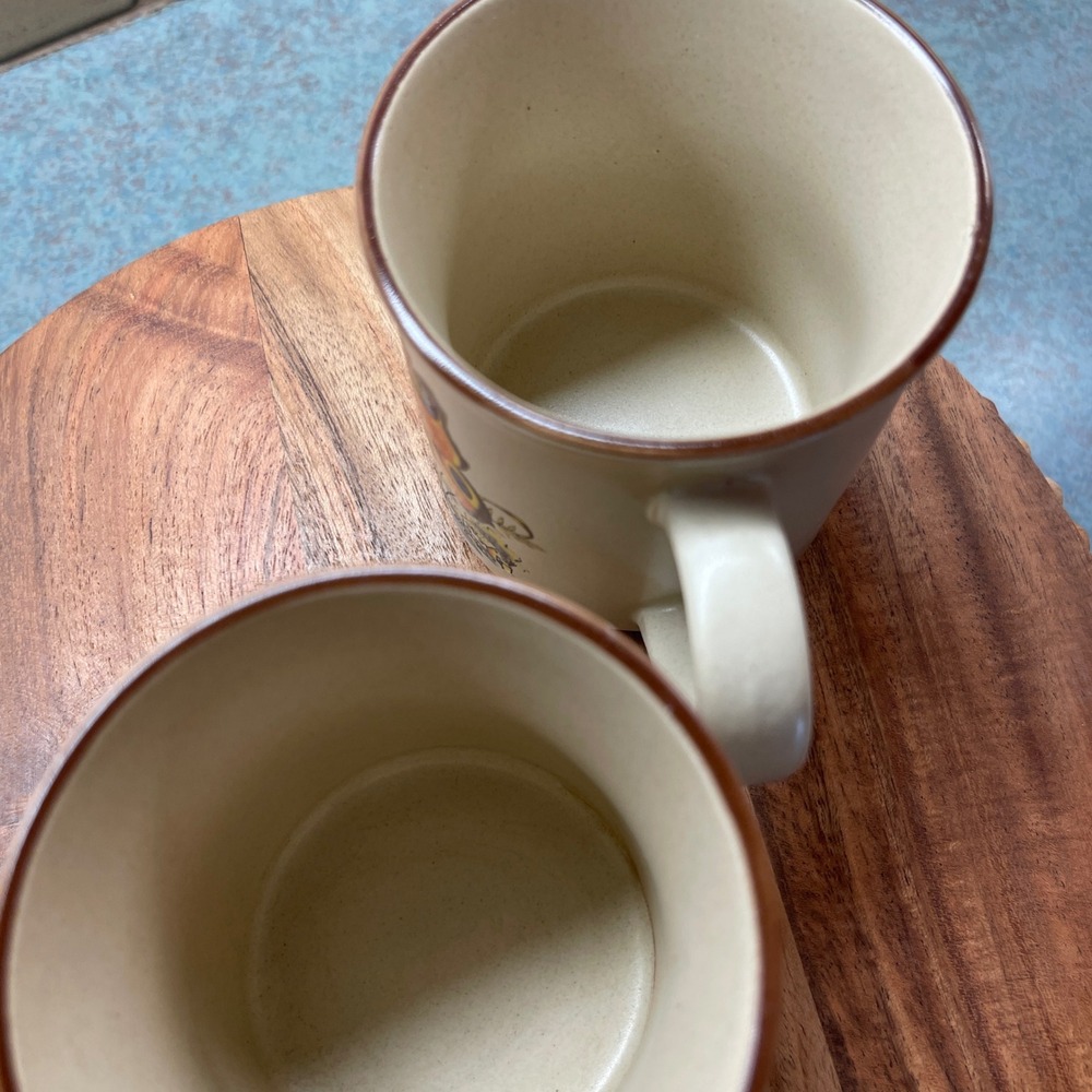 Vintage Viking stoneware Butterfly Set of‎ 2 Coffee Mugs Made in Korea - Picture 8 of 10